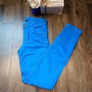 Kut From the Kloth Jeans Bright Blue Diane Stretch Skinny Ankle Mid Rise Jean 0
